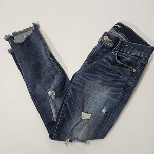 Express Distressed Jeans Womens Size 4 Regular‎ Skinny Raw Ankle